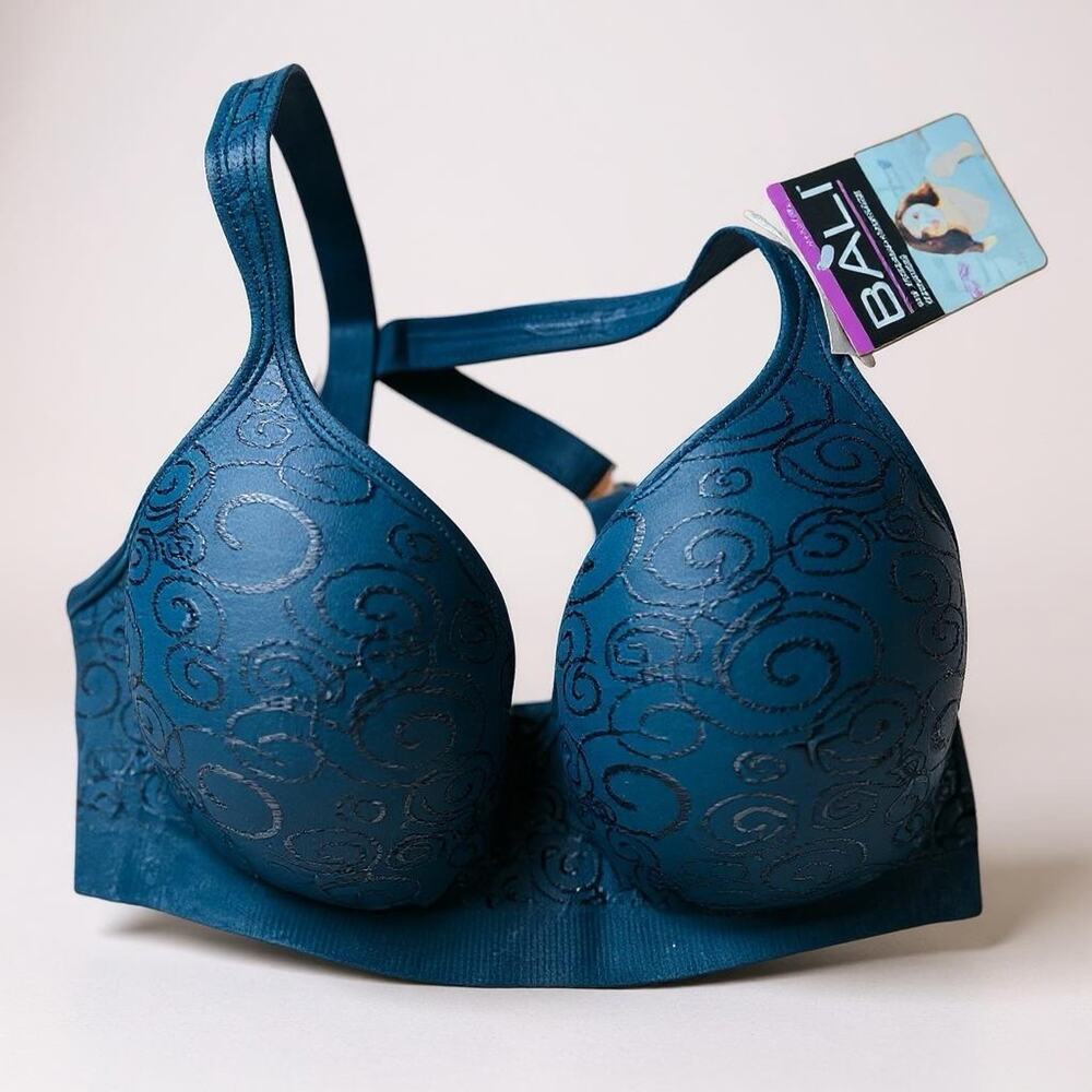 Bali Bra Wirefree Comfort Revolution Full Coverage DF3463 NWT Black Swirl 32D